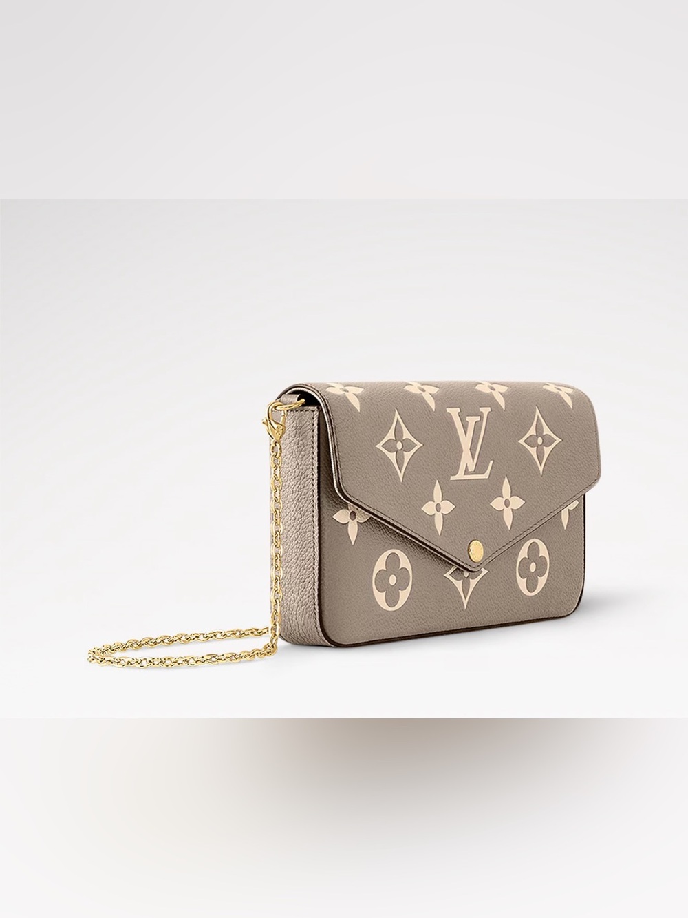 Louis Vuitton Pochette Félicie Tourterelle Gray/Cream Monogram EUC - Picture 3 of 8